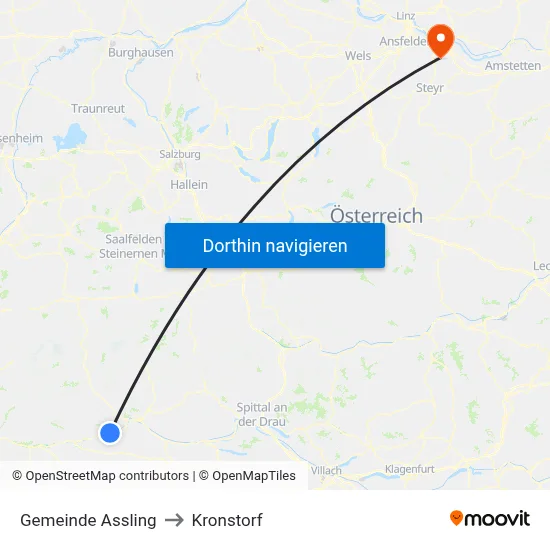 Gemeinde Assling to Kronstorf map