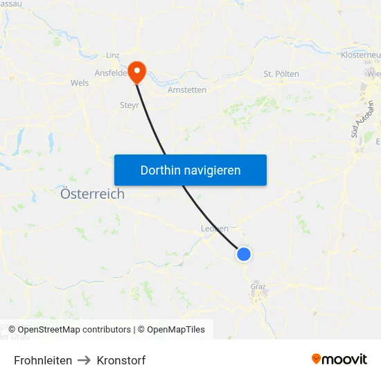 Frohnleiten to Kronstorf map