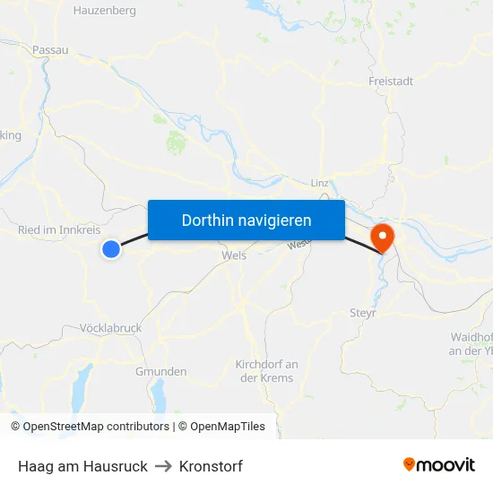 Haag am Hausruck to Kronstorf map