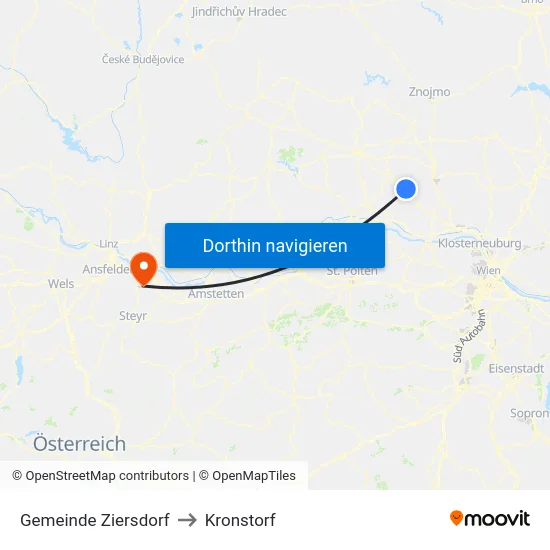 Gemeinde Ziersdorf to Kronstorf map