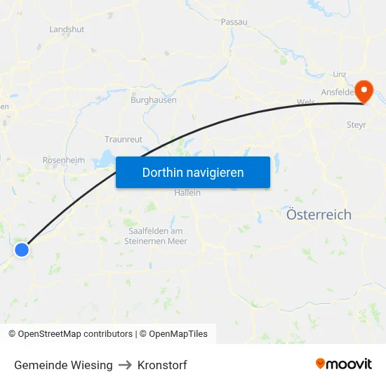 Gemeinde Wiesing to Kronstorf map