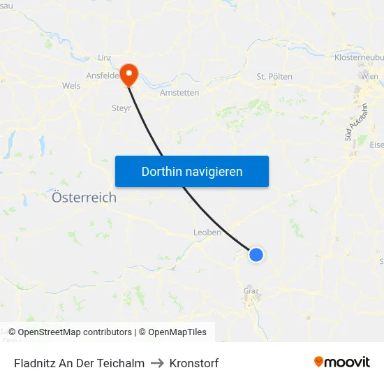 Fladnitz An Der Teichalm to Kronstorf map