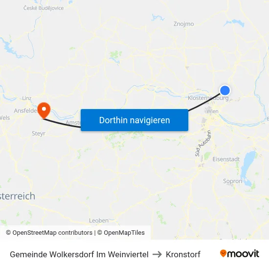 Gemeinde Wolkersdorf Im Weinviertel to Kronstorf map