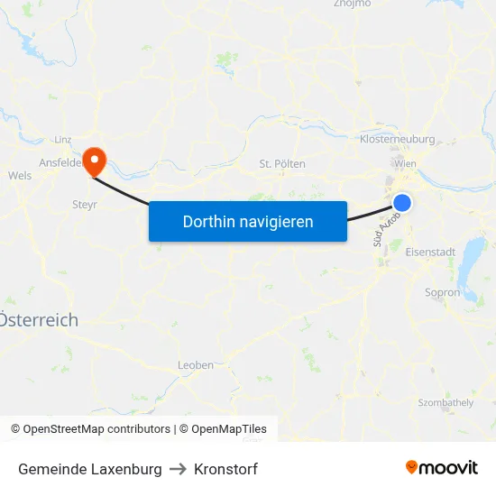 Gemeinde Laxenburg to Kronstorf map