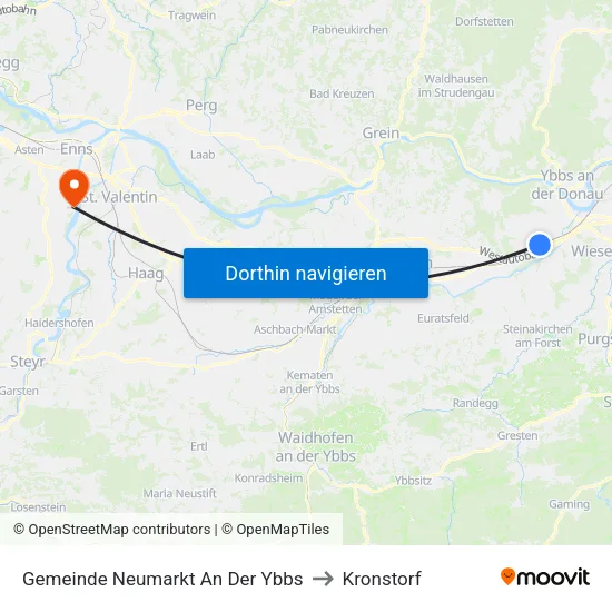 Gemeinde Neumarkt An Der Ybbs to Kronstorf map
