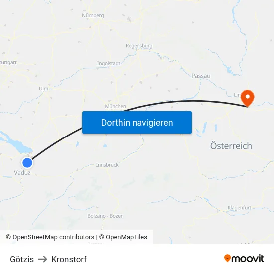 Götzis to Kronstorf map