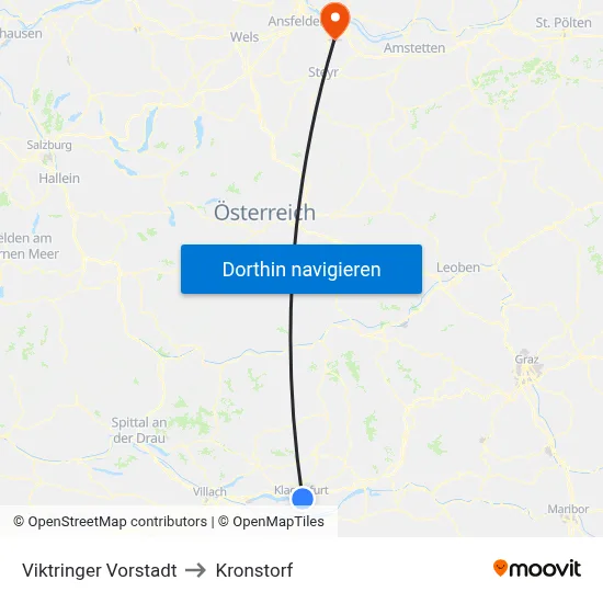 Viktringer Vorstadt to Kronstorf map
