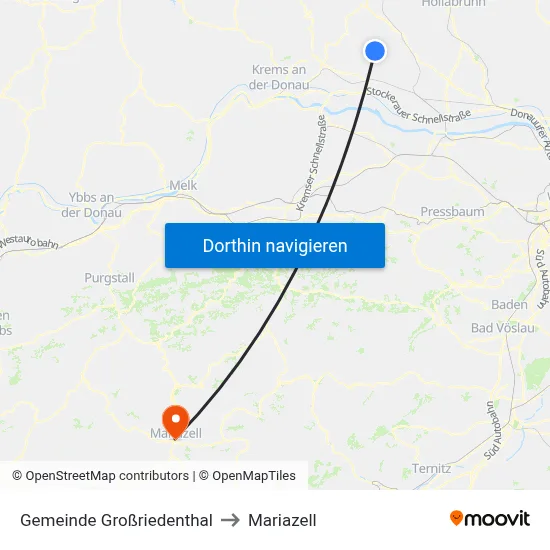 Gemeinde Großriedenthal to Mariazell map
