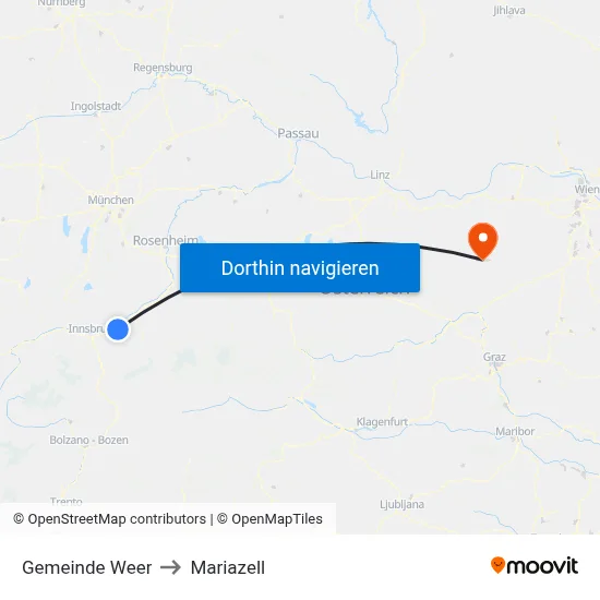 Gemeinde Weer to Mariazell map