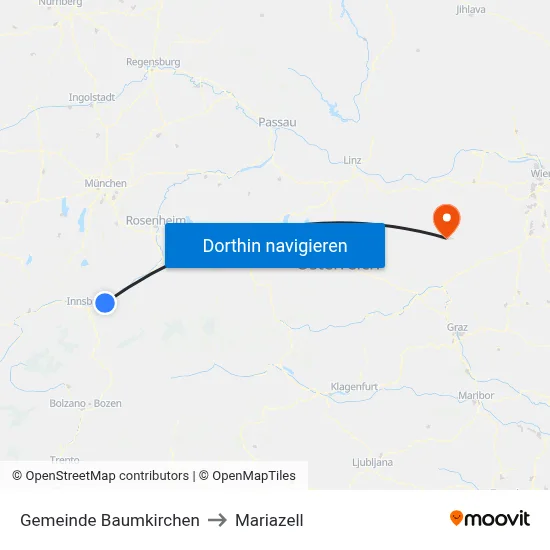 Gemeinde Baumkirchen to Mariazell map
