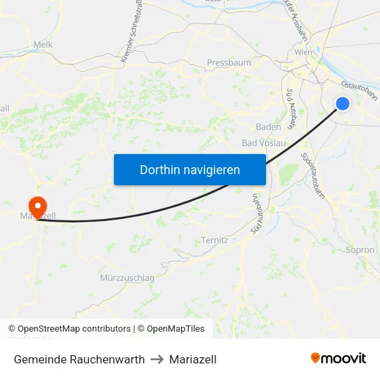 Gemeinde Rauchenwarth to Mariazell map
