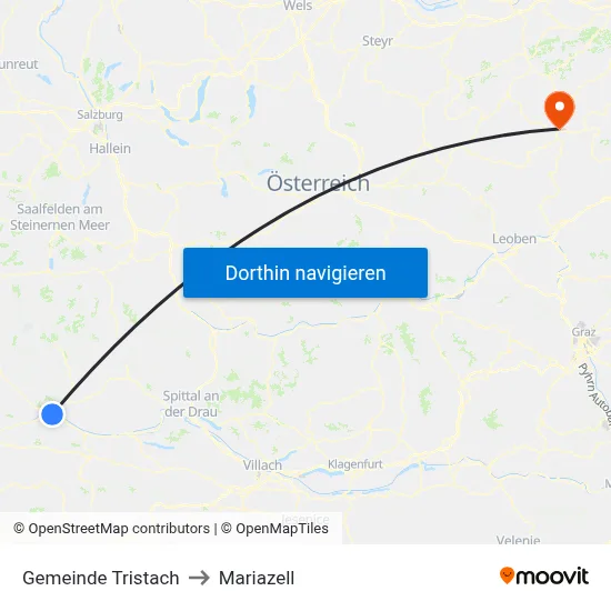 Gemeinde Tristach to Mariazell map
