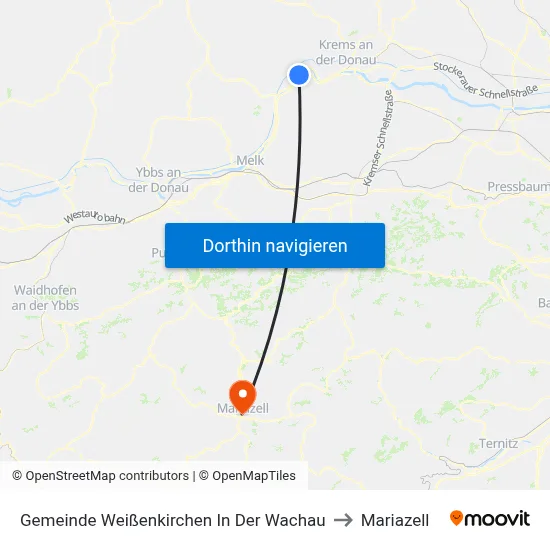 Gemeinde Weißenkirchen In Der Wachau to Mariazell map
