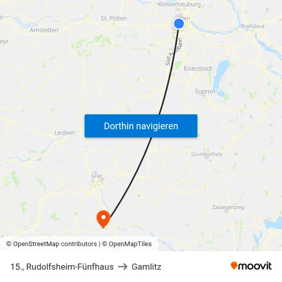 15., Rudolfsheim-Fünfhaus to Gamlitz map