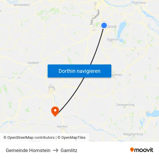 Gemeinde Hornstein to Gamlitz map
