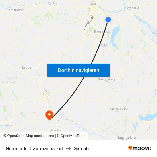 Gemeinde Trautmannsdorf to Gamlitz map