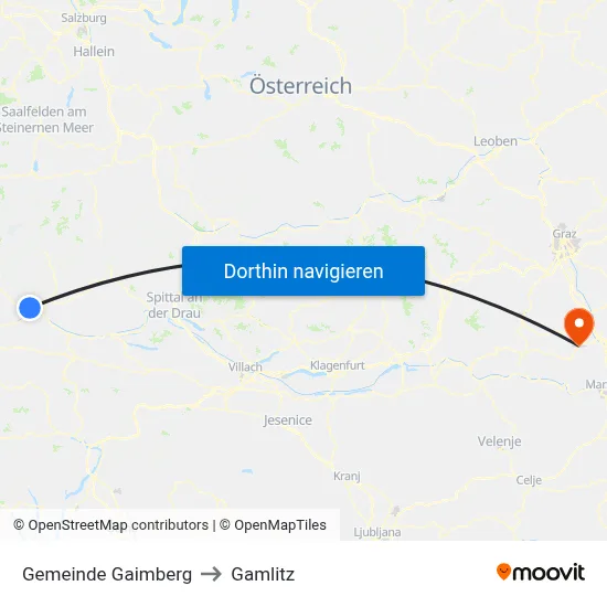 Gemeinde Gaimberg to Gamlitz map