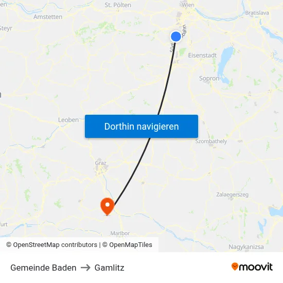 Gemeinde Baden to Gamlitz map