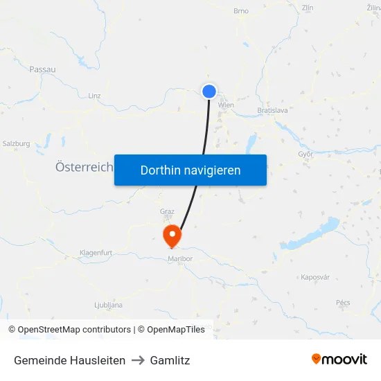 Gemeinde Hausleiten to Gamlitz map
