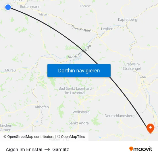 Aigen Im Ennstal to Gamlitz map