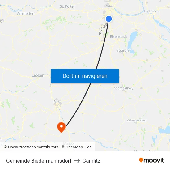 Gemeinde Biedermannsdorf to Gamlitz map