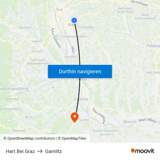Hart Bei Graz to Gamlitz map