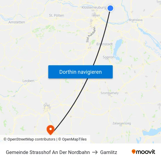 Gemeinde Strasshof An Der Nordbahn to Gamlitz map