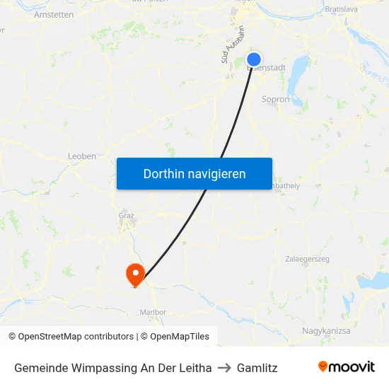Gemeinde Wimpassing An Der Leitha to Gamlitz map