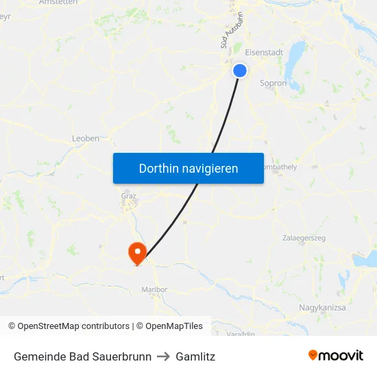Gemeinde Bad Sauerbrunn to Gamlitz map