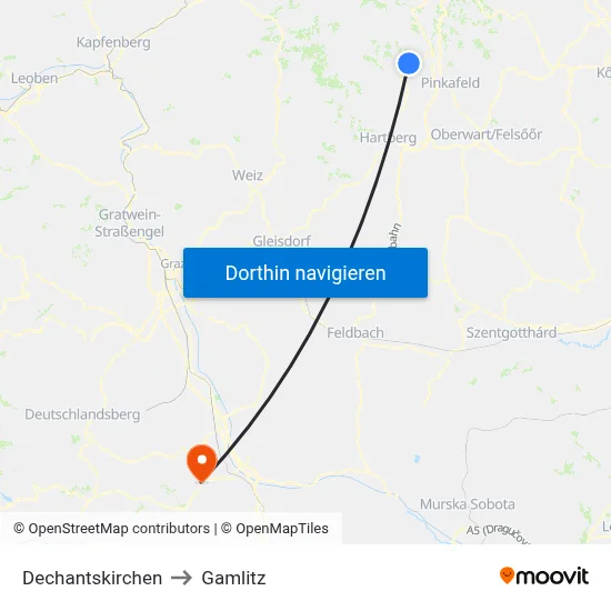 Dechantskirchen to Gamlitz map
