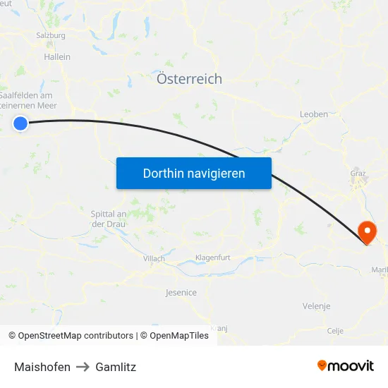 Maishofen to Gamlitz map