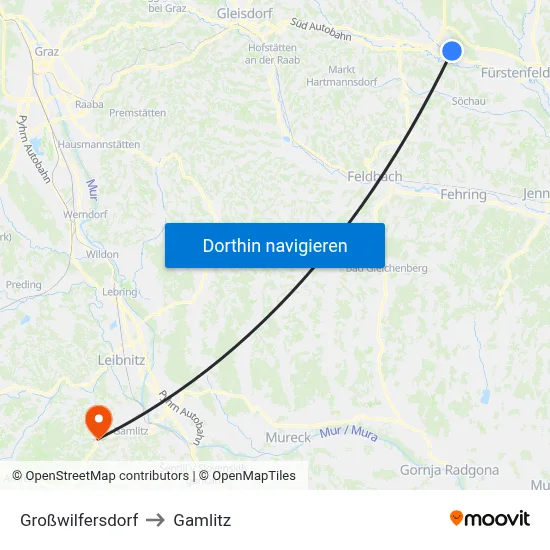 Großwilfersdorf to Gamlitz map