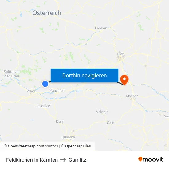Feldkirchen In Kärnten to Gamlitz map