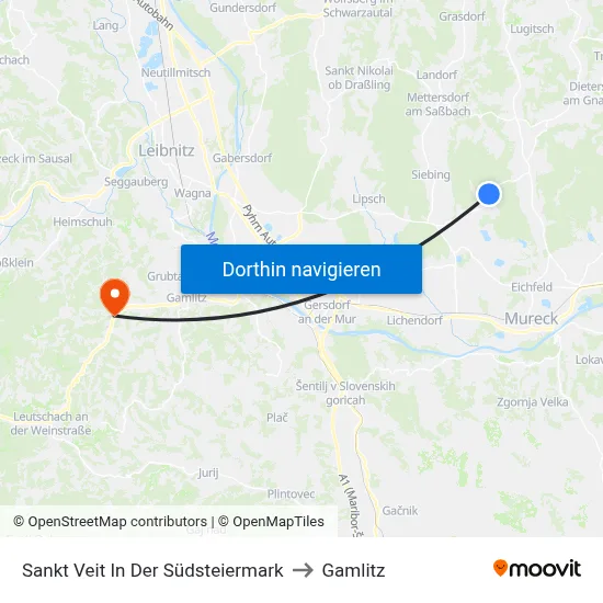 Sankt Veit In Der Südsteiermark to Gamlitz map