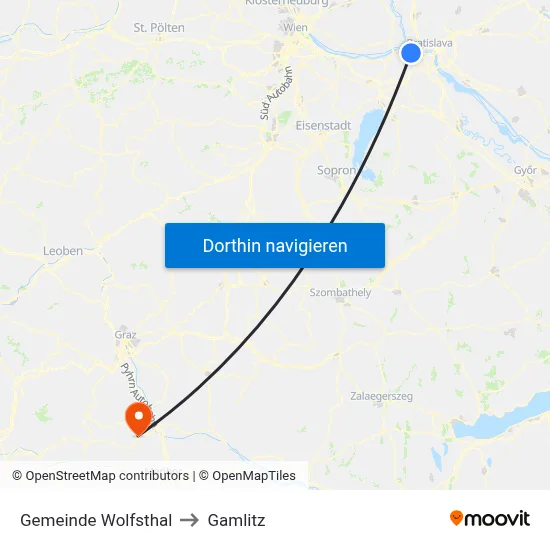 Gemeinde Wolfsthal to Gamlitz map