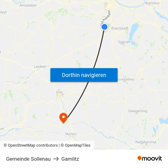 Gemeinde Sollenau to Gamlitz map