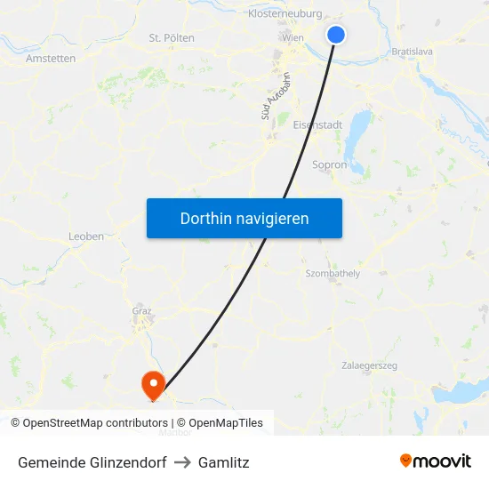 Gemeinde Glinzendorf to Gamlitz map