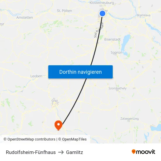 Rudolfsheim-Fünfhaus to Gamlitz map