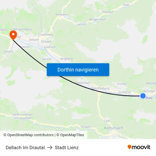 Dellach Im Drautal to Stadt Lienz map