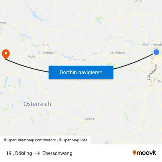 19., Döbling to Eberschwang map