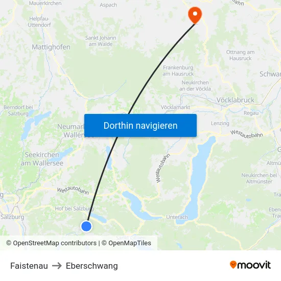 Faistenau to Eberschwang map