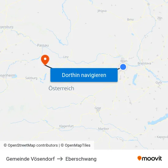 Gemeinde Vösendorf to Eberschwang map