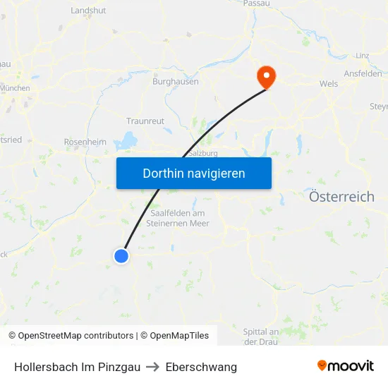 Hollersbach Im Pinzgau to Eberschwang map