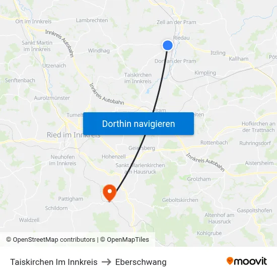 Taiskirchen Im Innkreis to Eberschwang map