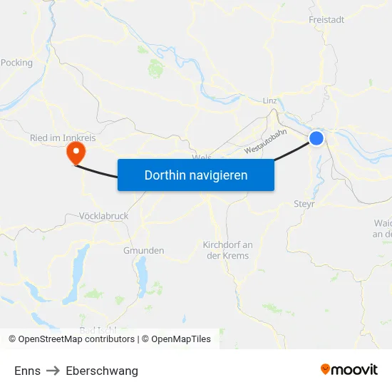 Enns to Eberschwang map