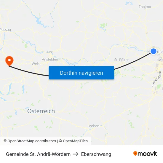Gemeinde St. Andrä-Wördern to Eberschwang map