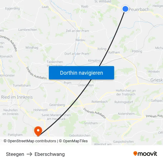 Steegen to Eberschwang map