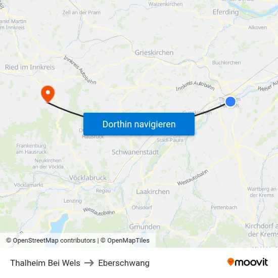 Thalheim Bei Wels to Eberschwang map