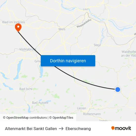 Altenmarkt Bei Sankt Gallen to Eberschwang map