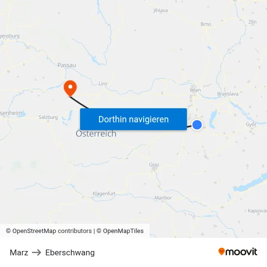 Marz to Eberschwang map